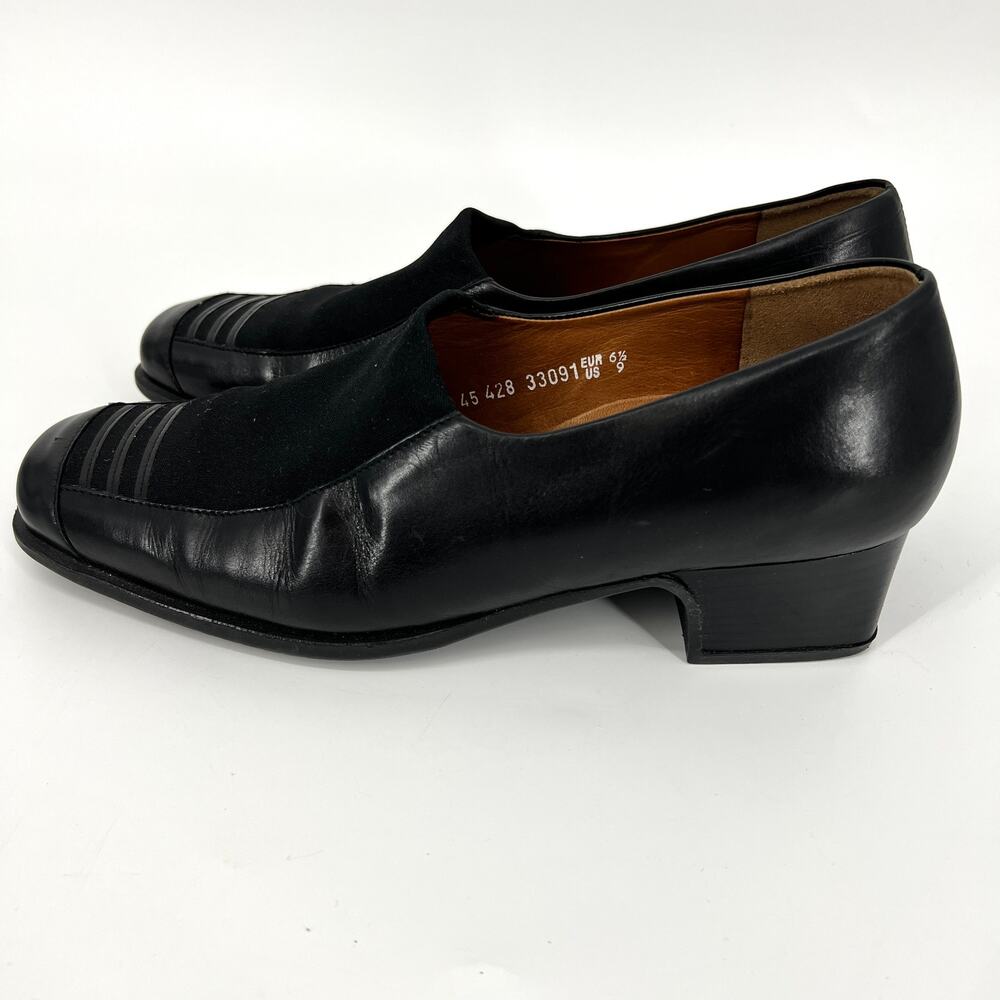 Mephisto Womens Black Leather Stretch Low Heel Comfort Loafer U.S. 9 Euro 6.5